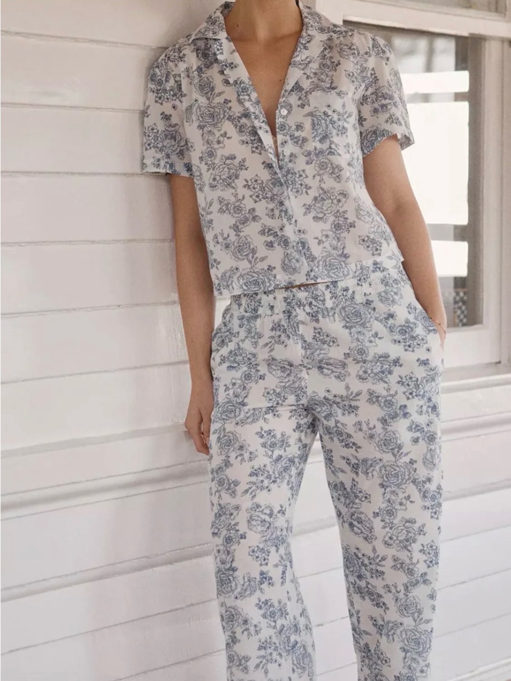 NWOT Papinelle Nostalgia Floral Crop Cotton Pajamas Women’s Size XL MRSP $99
